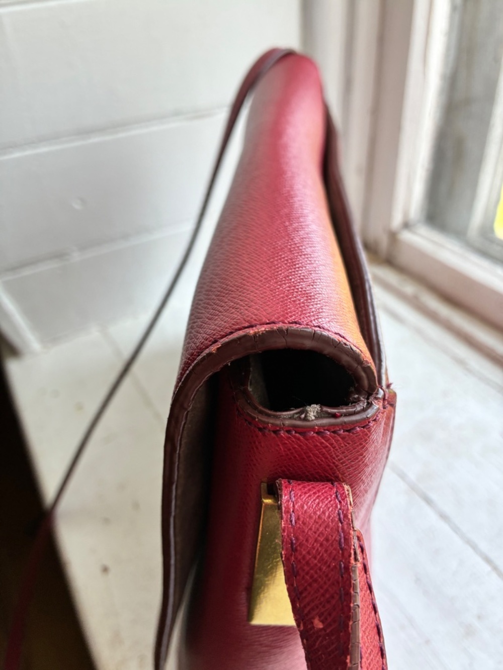 J.Crew red saffiano leather Crossbody Bag - Picture 10 of 13
